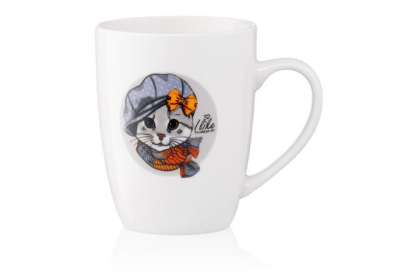Чашка ARDESTO Lovely cat, 320мл, порцеляна, білий