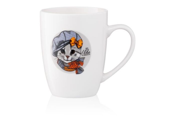 Чашка ARDESTO Lovely cat, 320мл, порцеляна, білий