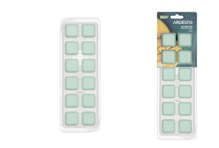 Форма для льоду з кришкою ARDESTO Fresh, 26х9.5х3.5см, силікон, пластик, зелений