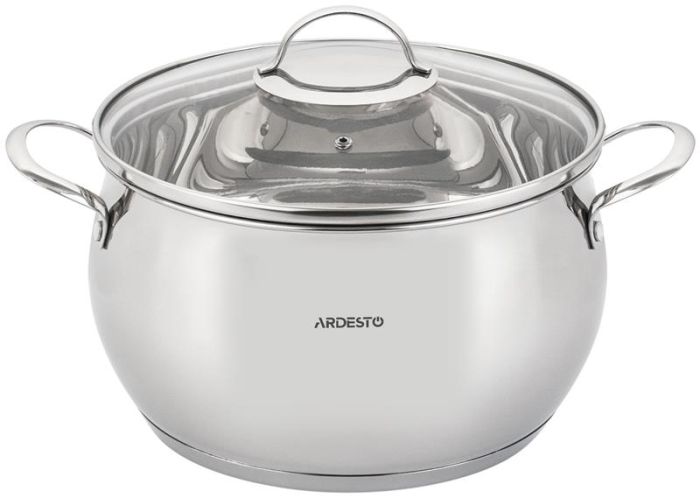 Каструля зі скляною кришкою ARDESTO Gemini Liguria, 6.4л, нержавіюча сталь