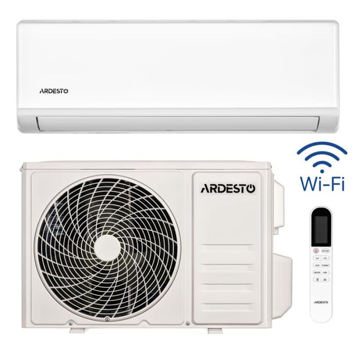 Кондиціонер ARDESTO CoolAir 25м2 on/off 9000BTU 2.5кВт A/A -7°С Wi-Fi R32 білий