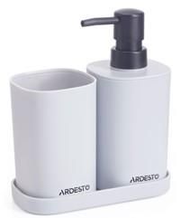 Набір для ванної кімнати ARDESTO Vigor 380мл, 3 предмети, поліпропілен, сірий