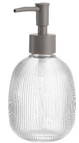 Диспенсер для мила ARDESTO Minimalism Mellon, 350мл, скло, пластик, сірий