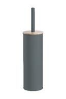 Набір щітка для унітазу з підставкою Ardesto Minimalism 9.5x27.5/38см, метал, поліпропілен, бамбук, сірий темний