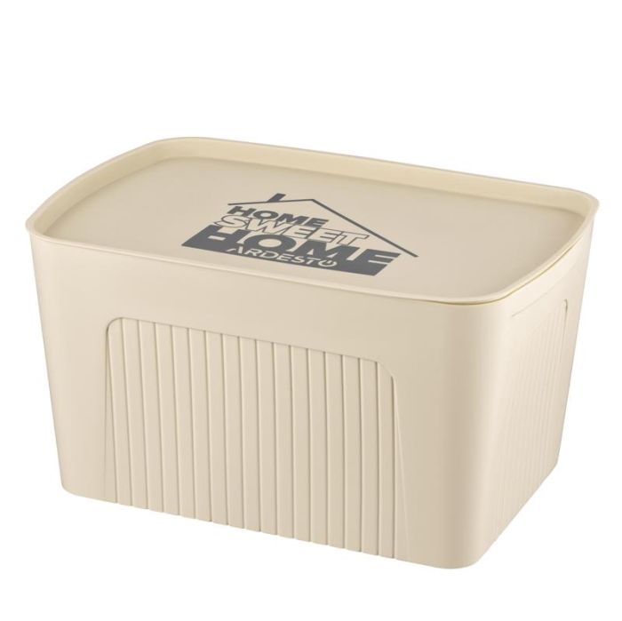 Ящик з кришкою для зберігання ARDESTO 45.5х31х24.5см, 23л, пластик PP, бежевий
