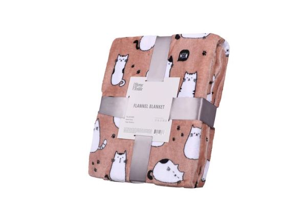 Плед ARDESTO Flannel, 160х200см, 100% поліестер, котики