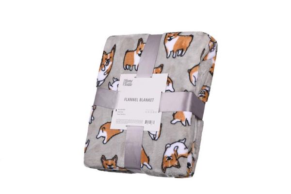 Плед ARDESTO Flannel, 160х200см, 100% поліестер, коргі