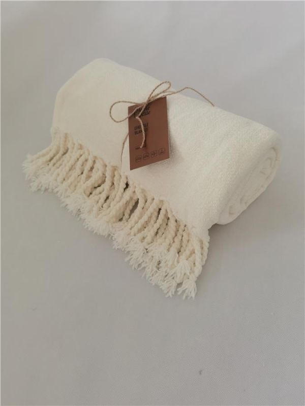Плед ARDESTO Chenille 140х190см, 100% поліестер, айворі