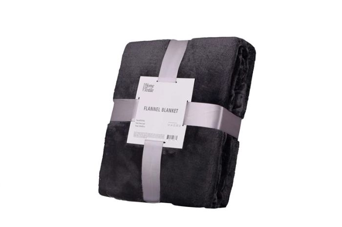 Плед ARDESTO Flannel, 160х200см, 100% поліестер, темно-сірий