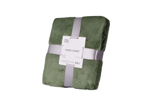 Плед ARDESTO Flannel, 200x220см, 100% поліестер, зелений