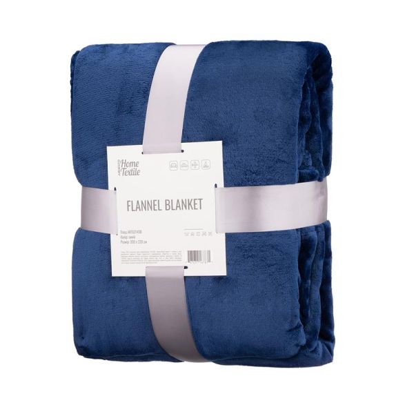 Плед ARDESTO Flannel, 200x220см, 100% поліестер, синій