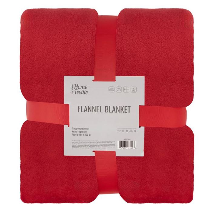 Плед ARDESTO Flannel 160х200см, 100% поліестер, червоний