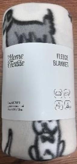 Плед ARDESTO Fleece 130x160см, 100% поліестер, песики, сірий