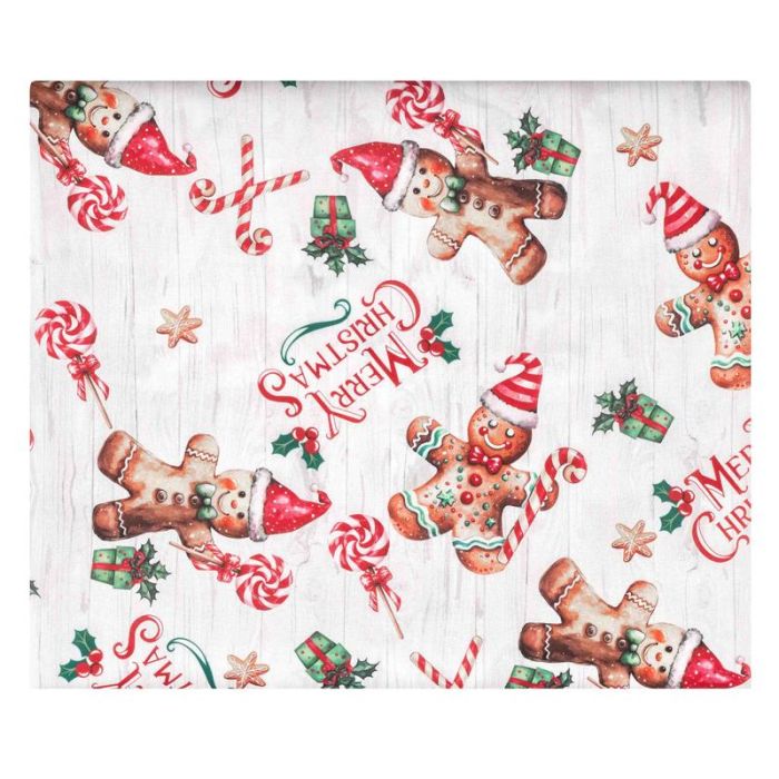 Скатертина ARDESTO Christmas Gingerbread 120х140см, 100% поліестер, червоний