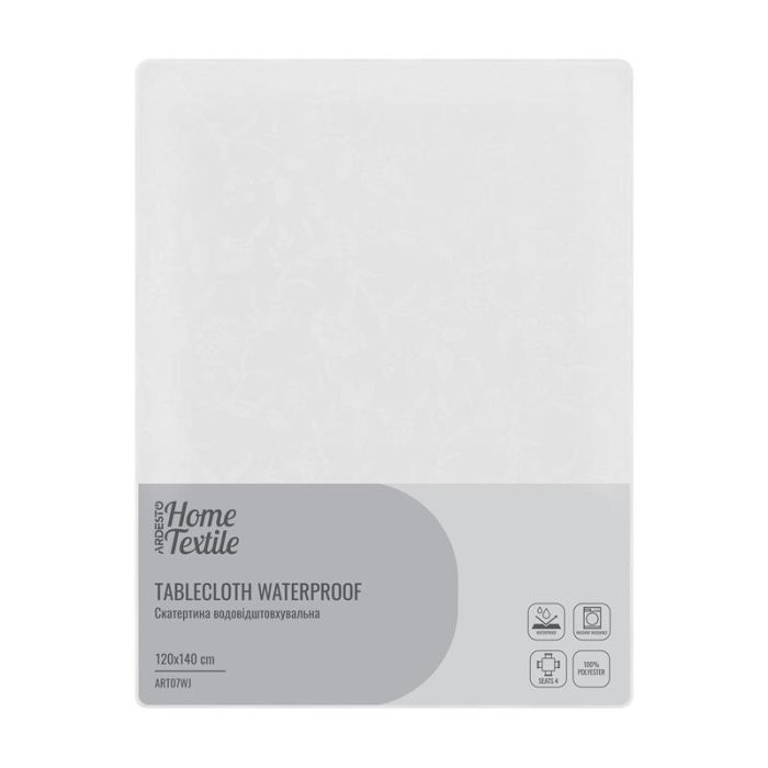 Скатертина ARDESTO Waterproof Jacquard 120х140см, 100% поліестер, білий