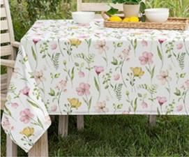 Скатертина ARDESTO Spring flowers 140х180см, 100% поліестер, білий