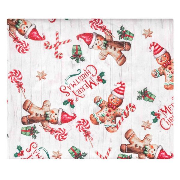 Скатертина ARDESTO Christmas Gingerbread 140х180см, 100% поліестер, червоний