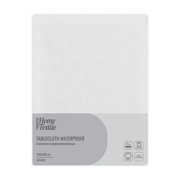 Скатертина ARDESTO Waterproof Jacquard 140х180см, 100% поліестер, білий