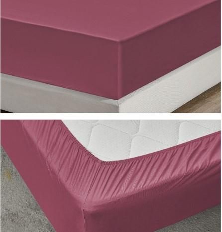 Простирадло на резинці ARDESTO Mix&Match, 180x200+30см, 100% бавовна, сатин, бордовий