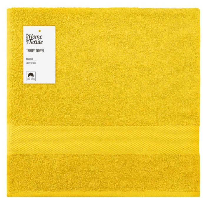 Рушник махровий ARDESTO Essence 70х140см, 100% бавовна, жовтий