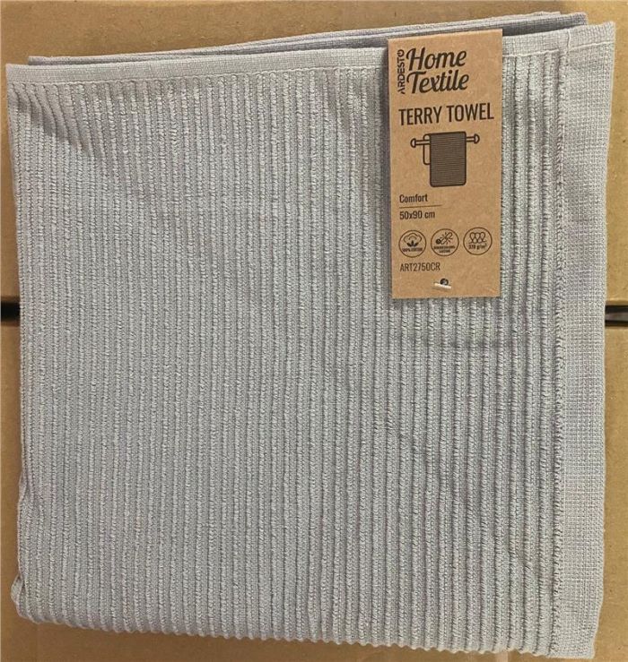 Рушник махровий ARDESTO Comfort 50х90см, 100% бавовна, сірий