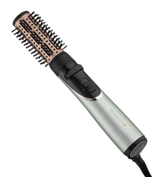Фен-щітка Remington Botanicals, 800Вт, 2 режими, іоніз-я, оберт., хол. обдув, кераміка, м'ятно-чорний