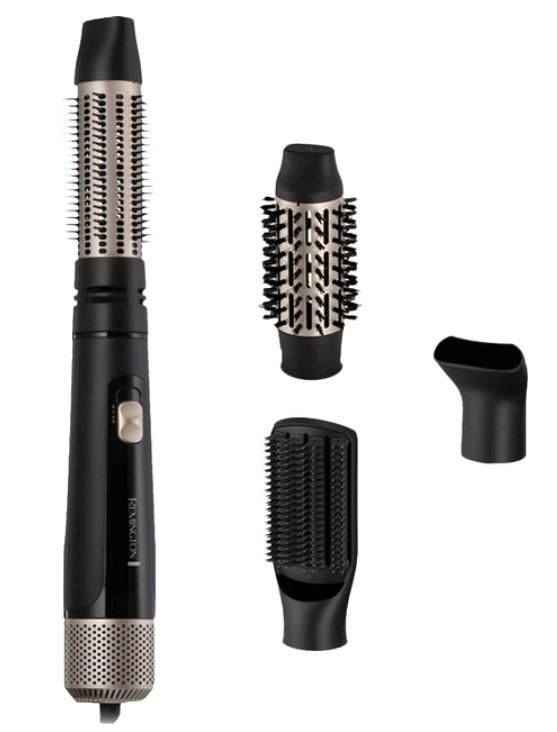 Фен-щітка Remington Blow Dry & Style Caring, 1000Вт, 2 режими, іоніз-я, хол. обдув, чохол, кераміка, чорно-золотий