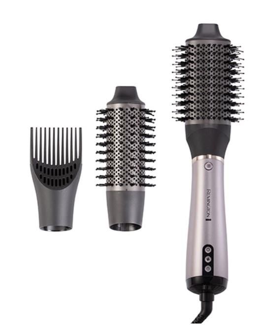 Фен-щітка Remington ProLuxe You Adaptive, 1000Вт, 3 режими, іонізація, хол. обдув, кераміка, сірий