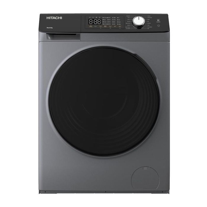 Прально-сушильна машина Hitachi фронтальна, 8(5)кг, 1400, B, 60см, дисплей, пара, інвертор, cріблястий