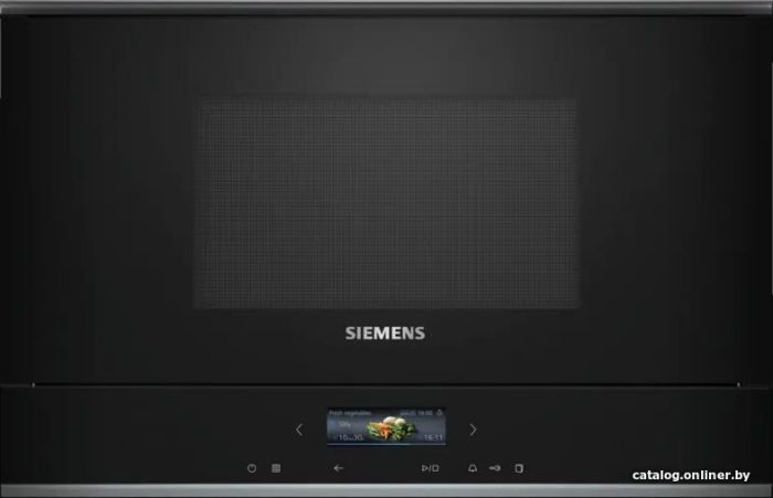 Мікрохвильова піч Siemens вбудована, 21л, електр. керув., 900Вт, гриль, дисплей, чорний
