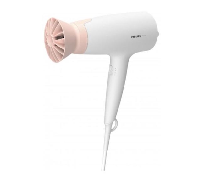 Фен Philips 3000 Series, 1600Вт, 3 режими, насадка ThermoProtect, біло-рожевий