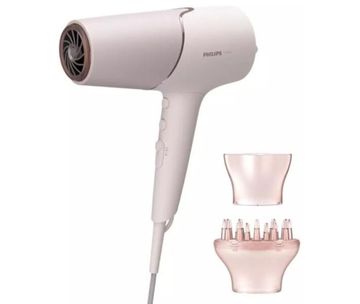 Фен Philips 5000 Series, 2300Вт, 3 режими, дифузор, іоніз-я, хол. обдув, біло-рожевий