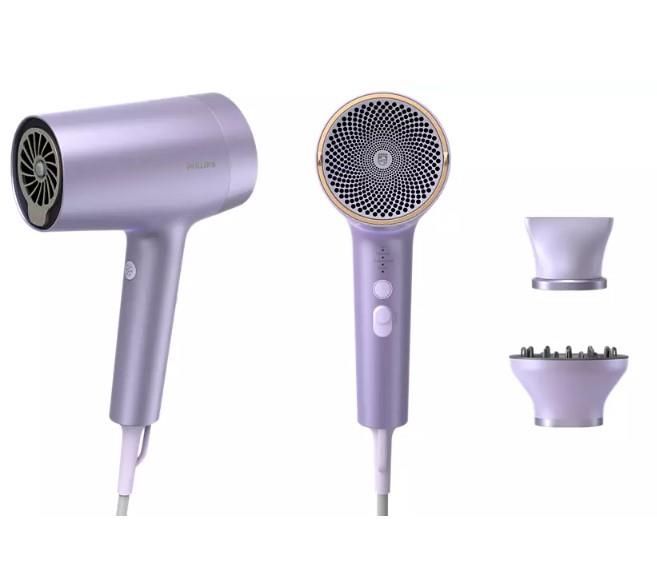 Фен Philips 7000 Series, 1800Вт, 3 режими, дифузор, іоніз-я, хол. обдув, турбо, фіолетовий