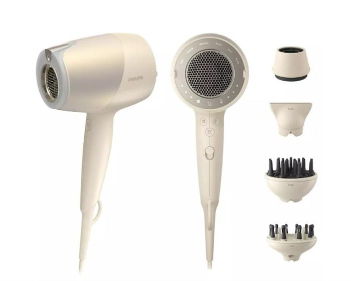 Фен Philips 9000 Series SenseIQ, 1800Вт, 3 режими, дифузор, іоніз-я, хол. обдув, турбо, золотий