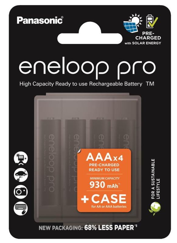 Акумулятор Panasonic Eneloop NI-MH  Pro AAA 930 4 шт, з кейсом для зберігання