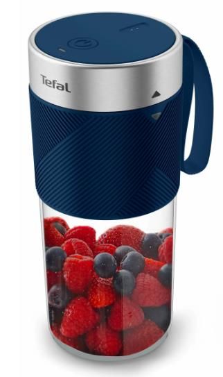 Блендер Tefal Lightmix портативний для смузі, чаша-300мл, USB, тритан, синій