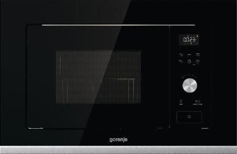 Мікрохвильова піч Gorenje вбудовувана, 20л, електр. управл., 800Вт, гриль, дисплей, чорний