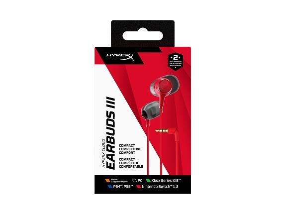 Гарнітура ігрова HyperX Cloud Earbuds III, 3.5мм, червоний
