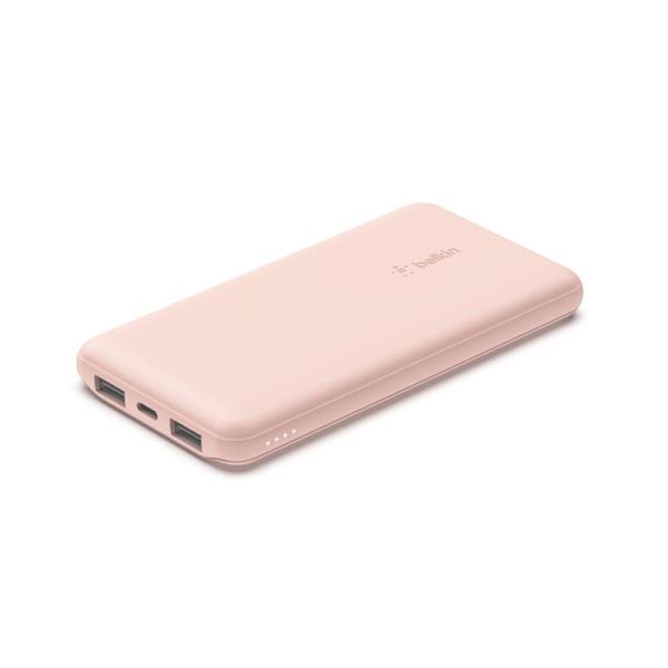 Акумулятор портативний літій-іонний Power Bank Belkin 10000мА·год, 15Вт, 2хUSB-A/USB-C, рожевий