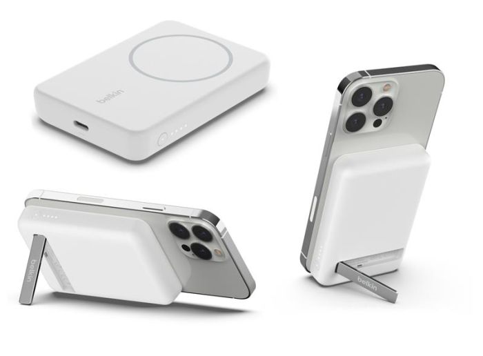 Акумулятор портативний літій-іонний Power Bank Belkin 5000мА·год, 7.5Вт, Magnetic, білий