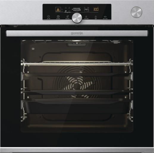Духова шафа Gorenje електрична, 77л, A+, пара, дисплей, готування на різних рівнях, нерж