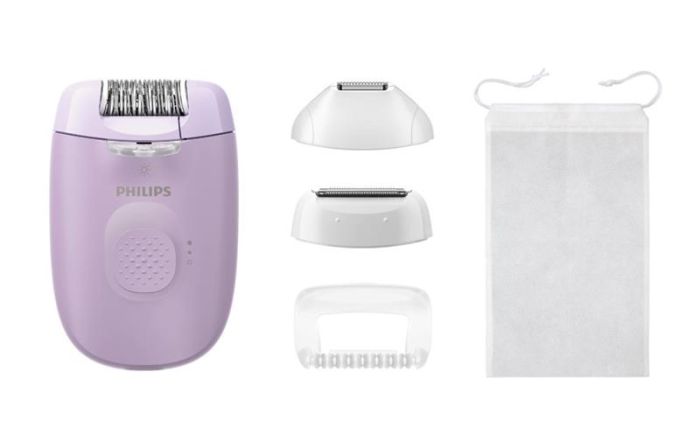 Епілятор Philips Series 2000 дисковий, від мережі, сух., насадок-3, з підсвіткою, фіолетовий
