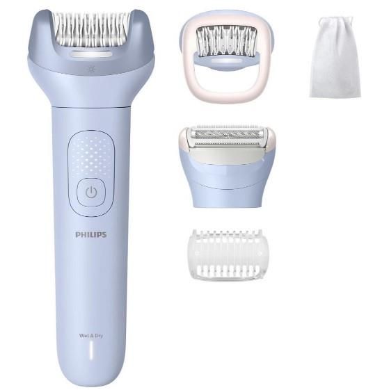 Епілятор Philips Series 8000 дисковий, аккумул., пінцет.-32, волог.+сух., насадок-4, чохол біло-голубий