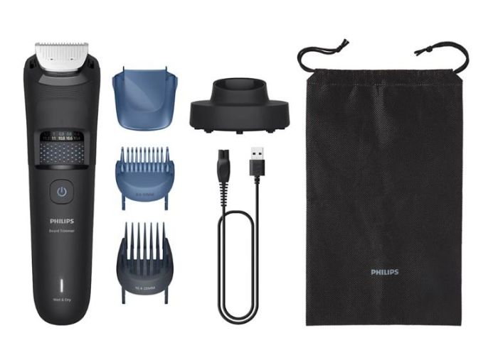 Тример Philips Series 5000, для бороди і вусів, акум., сталь, чорний