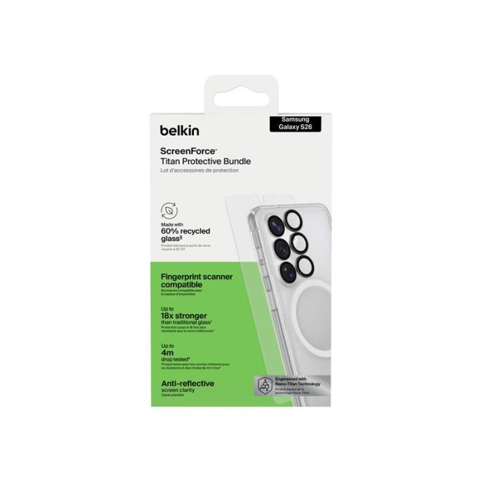 Набір захисту Belkin 3в1 для Samsung Galaxy S26 (скло, чохол, захист камери) (1 Pack)