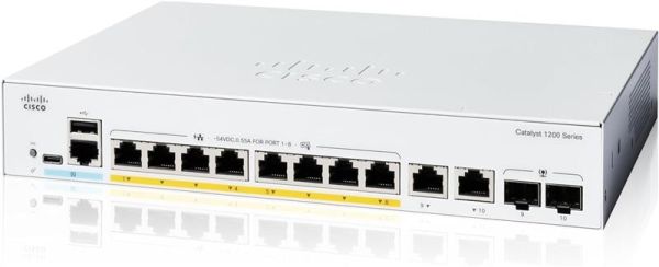 Комутатор Cisco Catalyst 1200 8xGE, PoE, Ext PS, 2x1G Combo