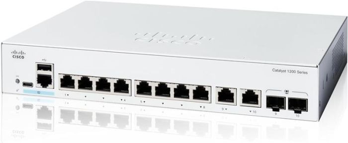Комутатор Cisco Catalyst 1200 8xGE, Ext PS, 2x1G Combo