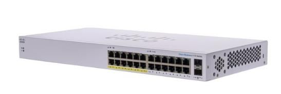 Комутатор Cisco CBS110 24xGE, 2x1G SFP Shared, Partial PoE, Unmanaged