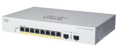 Комутатор Cisco CBS220 8хGE, Ext PS, 2x1G SFP, Smart