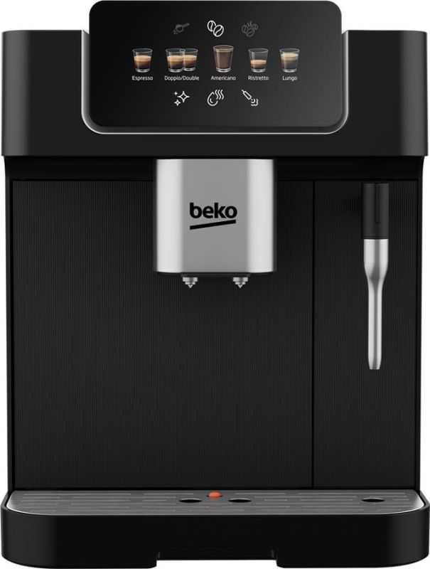 Кавомашина Beko 2.0л, зерно, ручний капучинатор, авторецептів - 5, чорний